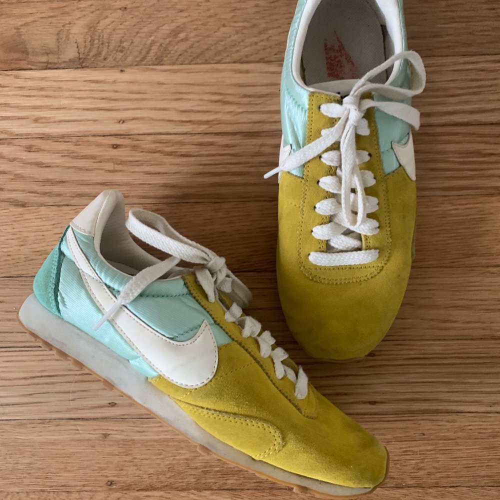 J.Crew x Nike Seafoam Green + Mustard Yellow Cortez Sneakers